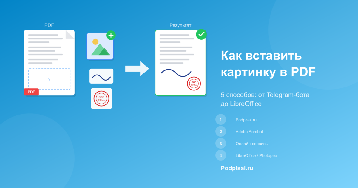Как вставить картинку в PDF файл: 5 способов